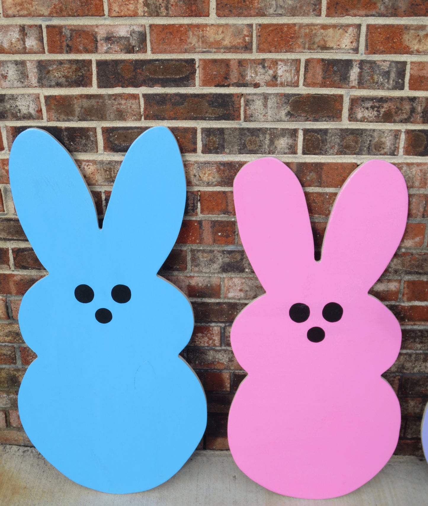 EASTER MARSHMALLOW PEEPS WOOD OUTDOOR YARD ART SIGN, SET OF 4