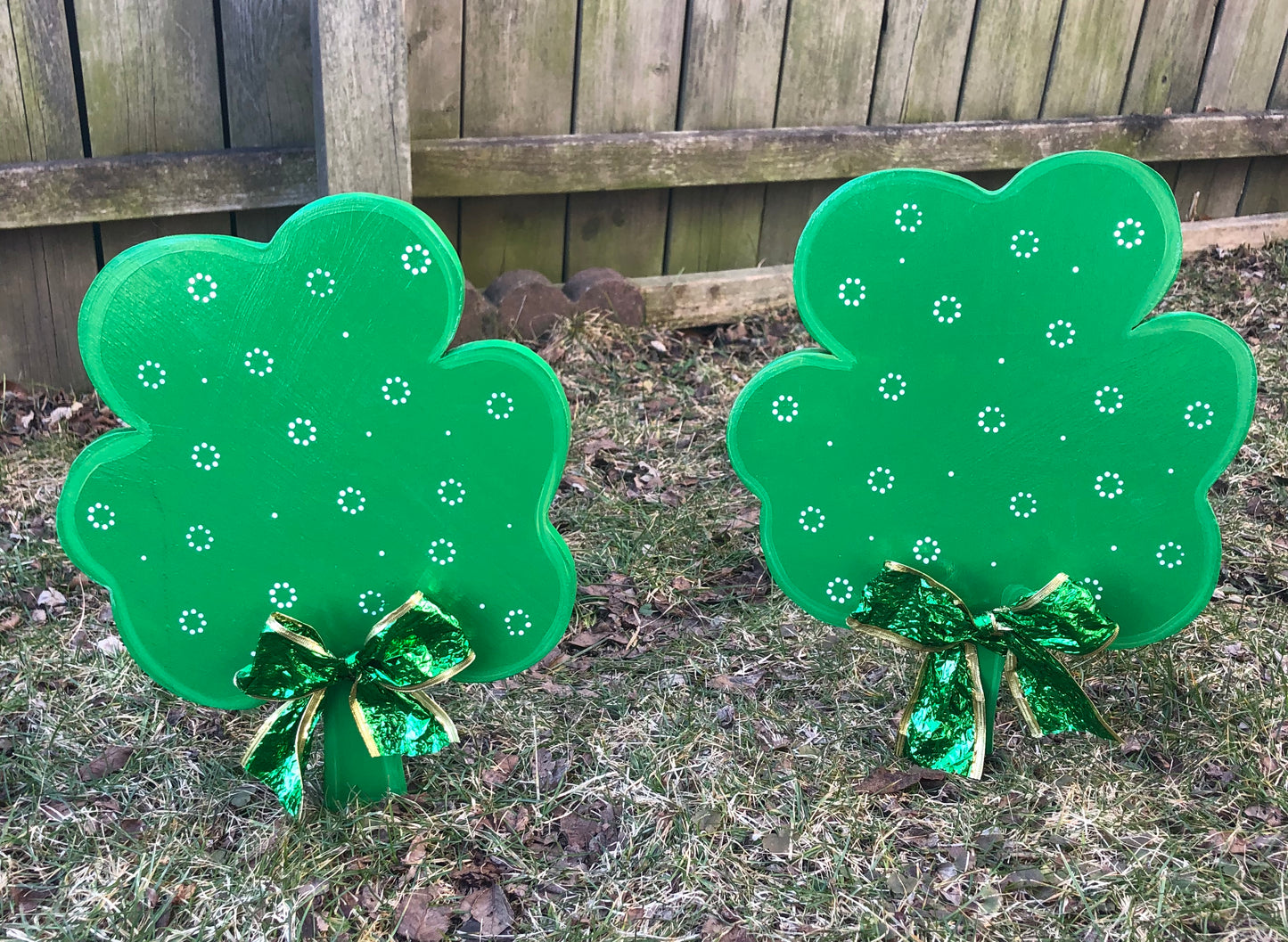 ST. PATRICK’S DAY SHAMROCK CLOVER WOOD OUTDOOR YARD ART SIGN