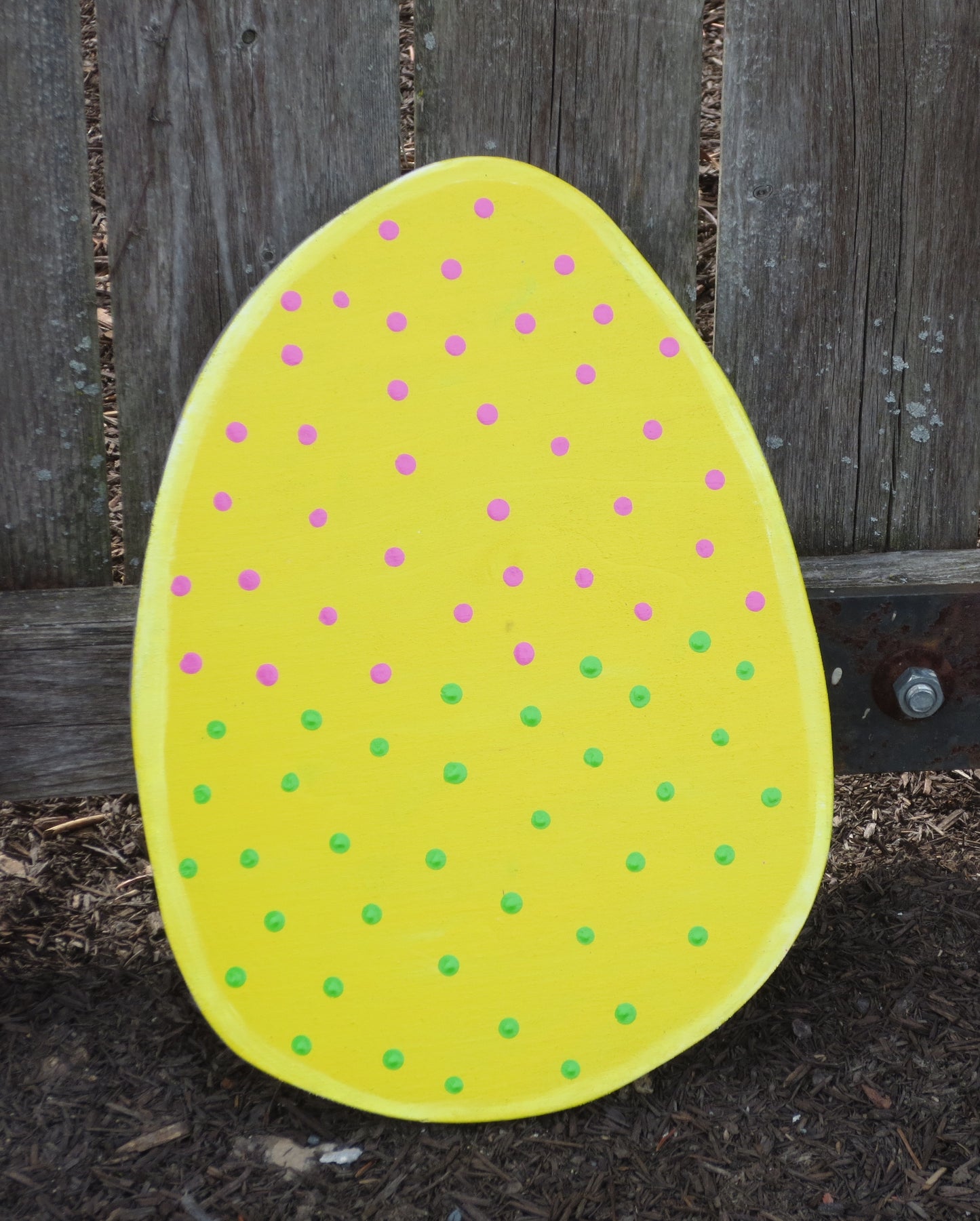 EASTER EGG DECORATION WOOD CUTOUT OUTDOOR LAWN YARD ART SIGN, 9", 12" OR 18" TALL