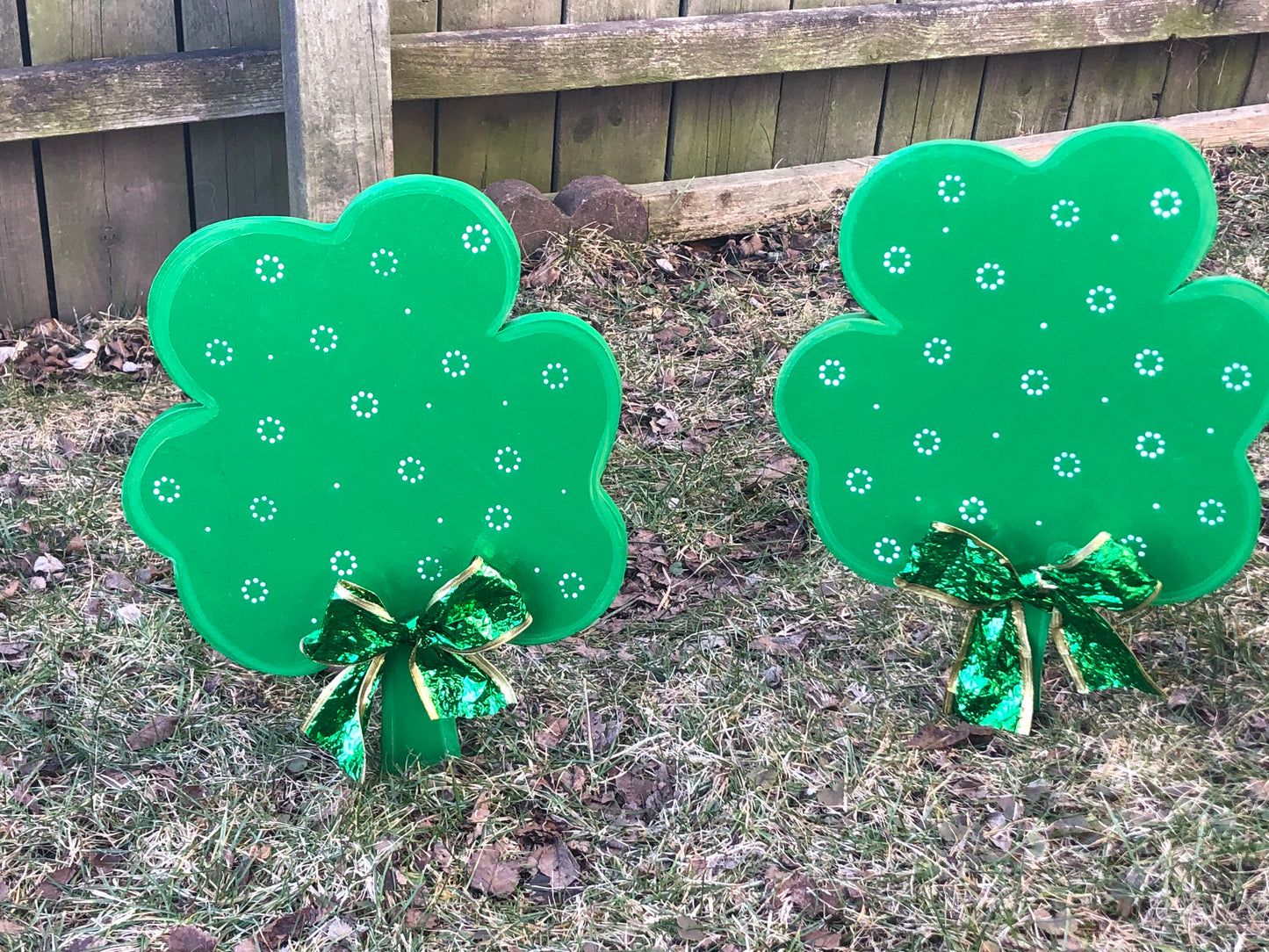 ST. PATRICK’S DAY SHAMROCK CLOVER WOOD OUTDOOR YARD ART SIGN