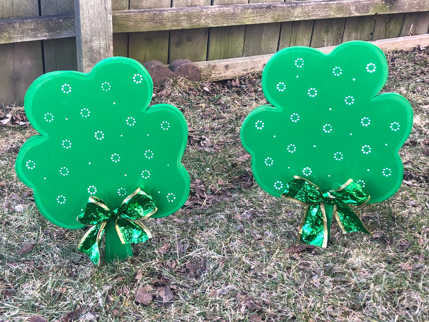 ST. PATRICK’S DAY SHAMROCK CLOVER WOOD OUTDOOR YARD ART SIGN